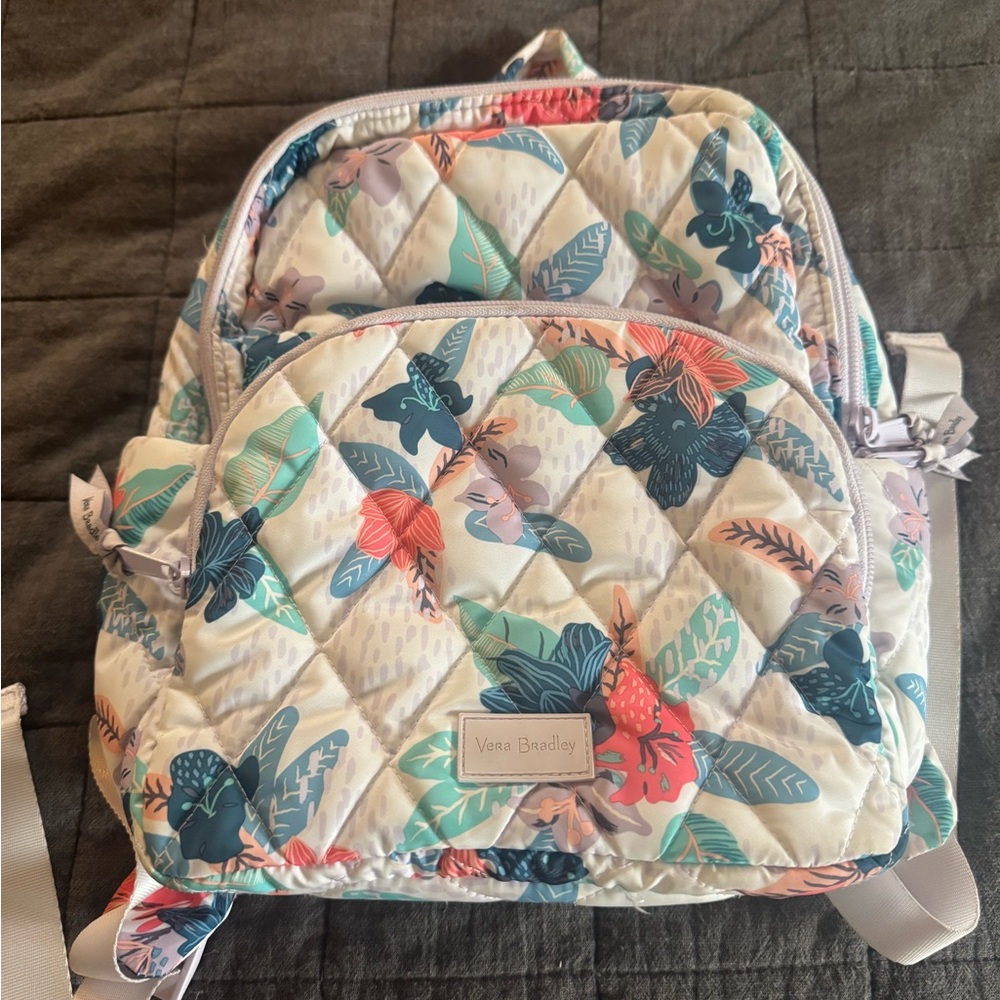 Vera Bradley Tropical Floral Quilted Backpack Purse